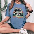 Live Fast Eat Trash Women's T-Shirt | Retro Raccoon | Comfort Colors Blue Jean