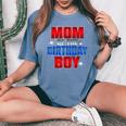 Matching Family Mom Of The Birthday Boy Spider Web Women's Oversized Comfort T-Shirt Blue Jean