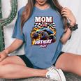 Mom Of The Birthday Boy Monster Truck Birthday Novelty Women's Oversized Comfort T-Shirt Blue Jean
