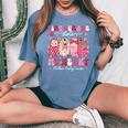 Mother Baby Nurse Tiny Humans Stole My Heart Valentines Day Women's Oversized Comfort T-Shirt Blue Jean