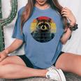 Oversized Women's T-Shirt | Cozy Comfort with Raccoon Design Blue Jean