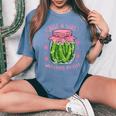 Pickle Just A Girl Who Loves Pickles Food Lover Women's Oversized Comfort T-Shirt Blue Jean