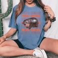 Pygmy Bouncy Pig In Thai Men Women Costume Moo Deng Women's Oversized Comfort Colors T-Shirt Blue Jean