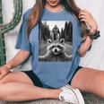 Raccoon Bigfoot Women's Comfort Colors T-Shirt - Fun & Unique Selfie Design Blue Jean