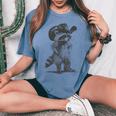 Raccoon Cowboy Meme T-Shirt - Unisex Oversized Comfort Top Blue Jean
