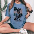 Raccoon Cowboy Oversized Women's Tee - Western Vintage Style Blue Jean