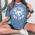 Raccoon Eat Trash Hail Satan Gothic Racoon Women's Oversized Comfort Colors T-Shirt Blue Jean