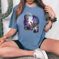 Raccoon Moon Howling Women's Comfort Colors Oversized T-Shirt Blue Jean