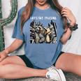 Raccoon & Opossum Beer Tee - Oversized Comfort for Women Blue Jean