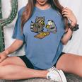 Raccoon & Opossum Eating Pizza T-Shirt | Fun Street Cats Design Blue Jean