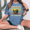 Retro Funny Raccoon Women's Oversized T-Shirt | Comfort & Attitude Blue Jean