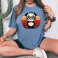 Retro Panda Sunglasses BBQ Party | Women's Oversized Comfort T-Shirt Blue Jean