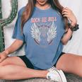Rock And Roll Guitarraintage Rock Música Camiseta extragrande cómoda para mujer Blue Jean