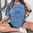 This Is My Rotting In Bed Shirt Raccoon Meme Sarcastic Women's Oversized Comfort Colors T-Shirt Blue Jean