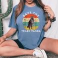 Save The Raccoon Retro Sunset Oversized Women's T-Shirt Blue Jean
