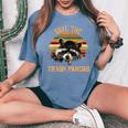 Save The Trash Pandas Raccoon Oversized Women's Comfort T-Shirt Blue Jean