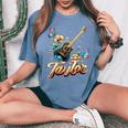 Taylor Primer Nombre I Love Taylor Girls Groovy Birthday Y2k Camiseta extragrande cómoda para mujer Blue Jean