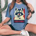 Trash Panda Raccoon Women's Comfort T-Shirt - Oversized Style Blue Jean