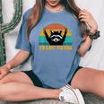 Trash Panda Raccoon Women's Oversized T-Shirt | Cozy Animal Theme Blue Jean