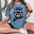 Trash Panda Women's T-Shirt - Raccoon Design, Oversized Fit Blue Jean