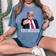 Trump You Missed Twice Bandana De La Bandera Estadounidense Trump 2024 Camiseta extragrande cómoda para mujer Blue Jean