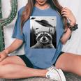 UFO Raccoon Women's Oversized T-Shirt - Comfort Colors Blue Jean