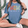 Vintage Mom Est 2025 Promoted To Mommy Mother's Day 2025 Camiseta extragrande cómoda para mujer Blue Jean