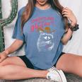 Women's Oversized Comfort Colors T-Shirt - Whimsical Raccoon Jam Design Blue Jean