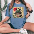 Cat Ramen Japanese Samurai Kawaii Cat Anime Girls Boys Women's Oversized Comfort T-Shirt Mustard