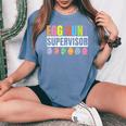 Egg Hunt Supervisor Mom Dad Egg Hunting Squad Girls Boys Women's Oversized Comfort T-Shirt Mustard