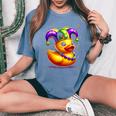 Mardi Gras Rubber Duck New Orlean Carnival Festival Women's Oversized Comfort T-Shirt Mustard