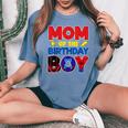 Mom Of The Birthday Boy Matching Spider Family Birthday Women's Oversized Comfort T-Shirt Mustard