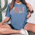 Retro Groovy Treat Dealer Dogs Owner Treats Pet Dog Lover Women's Oversized Comfort T-Shirt Mustard