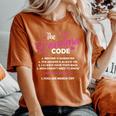 The Grandma Code Grammy Nana Grandma Grandmother Rules 'S Classic Fit Black Short Sleeve Cotton Blend Small Women's Oversized Comfort T-Shirt Crimson
