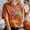 Its Mardi Gras Yall With Flamingo For New Orleans Carnival Women's Oversized Comfort T-Shirt Crimson