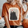 Japanese Anime Cute Cat Heart Kawaii Black Cat Heart Girls Women's Oversized Comfort T-Shirt Crimson