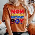 Mom Of The Birthday Boy Matching Spider Family Birthday Women's Oversized Comfort T-Shirt Crimson