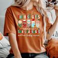 Small Packages Mother Baby Nurse Christmas Mom Baby Nurse Women's Oversized Comfort T-Shirt Crimson
