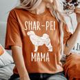 Vintage Shar-Pei Mama Sharpei Mom Dog Owner Mother Women's Oversized Comfort T-Shirt Crimson