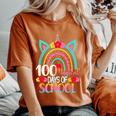 100 Days Smarter Rainbow Unicorn 100Th Day Of School Women's Oversized Comfort T-Shirt Yam