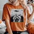 Alien UFO Raccoon T-Shirt - Oversized Comfort Colors, Unisex Yam