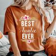 Best Auntie Ever Co Best Auntie Ever Floral Aunt Women's Oversized Comfort T-Shirt Yam