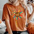 Border Collie Mom Sunflower Dog Paw Colorful Women's Oversized Comfort T-Shirt Yam