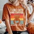 I Like Cats And Coffee And Maybe 3 People Love Cats Camiseta extragrande cómoda para mujer Yam