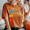 Chicago Concert Rock Music Festival Guitarras Illinois Band Il Cuello Camiseta extragrande cómoda para mujer Yam