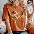 Chicken Santa Christmas Tree Chicken Camiseta extragrande cómoda para mujer Yam