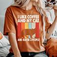 I Like Coffee And My Cat Maybe 3 People Siberian Cat Lover Camiseta extragrande cómoda para mujer Yam