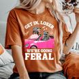 Get In Loser Raccoon Opossum Meme Women's Oversized Tee | Humor Style Yam