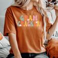 Gram-Cracker Retro Groovy Mom Cute Grandma Women's Oversized Comfort T-Shirt Yam