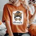 Grammy Life Bleached Leopard Messy Bun Mother's Day Women's Oversized Comfort T-Shirt Yam